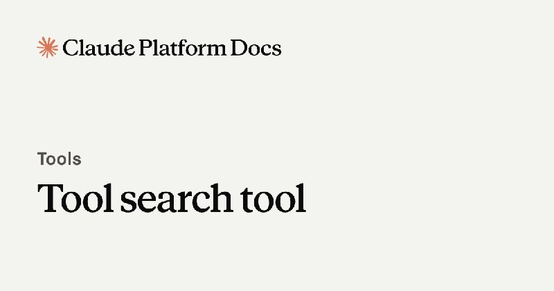 Tool search tool