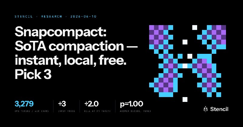 Snapcompact: SoTA compaction — instant, local, free. Pick 3